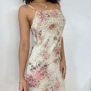 Italian Vintage Floral Mesh Dress (S/M)