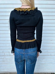 Vintage Italian Gothic Lace Up Longsleeve (S)