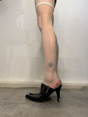 Vintage Italian Gothic Buckle Pointed Slip on Stiletto Heels (UK 5)