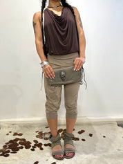 Vintage Italian Avant Garde Cropped Capri Trousers with Cuffs (S)