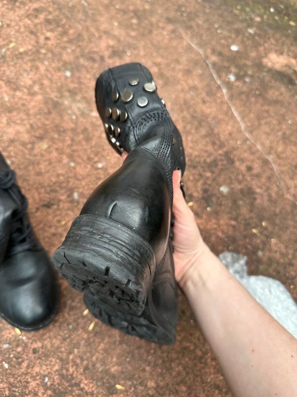 Vintage Grunge Italian Leather Studded Lace up Ankle Boots (EU 36 US 5)