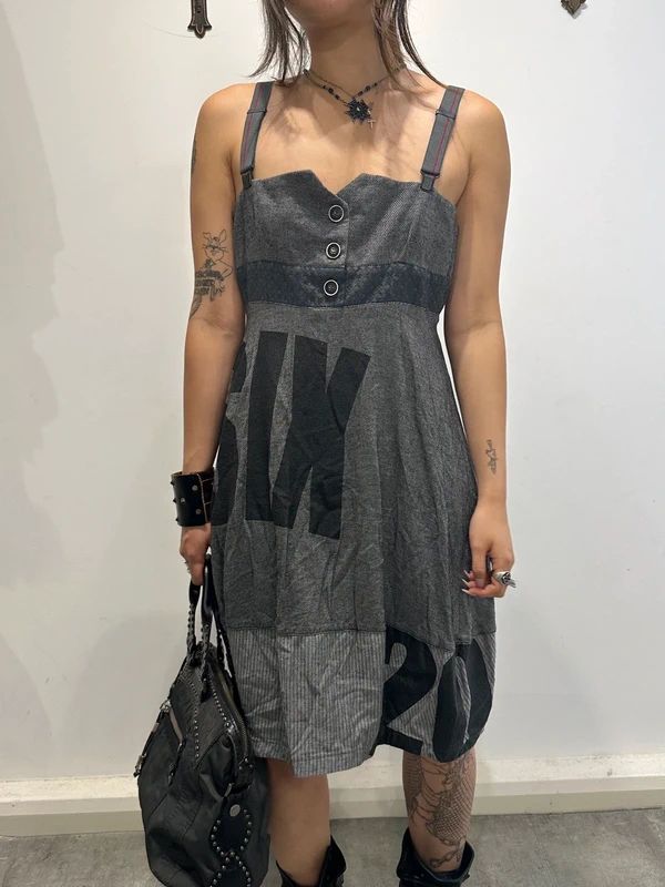 Vintage Parisian Archive Utility Midi Dress (M)