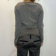 Vintage Utility Zip Cropped Light Jacket (M)