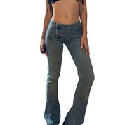 00s Denim Jeans low rise and flare leg fit (XS)