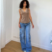 Vintage Italian Mesh Cami Top (S/M)