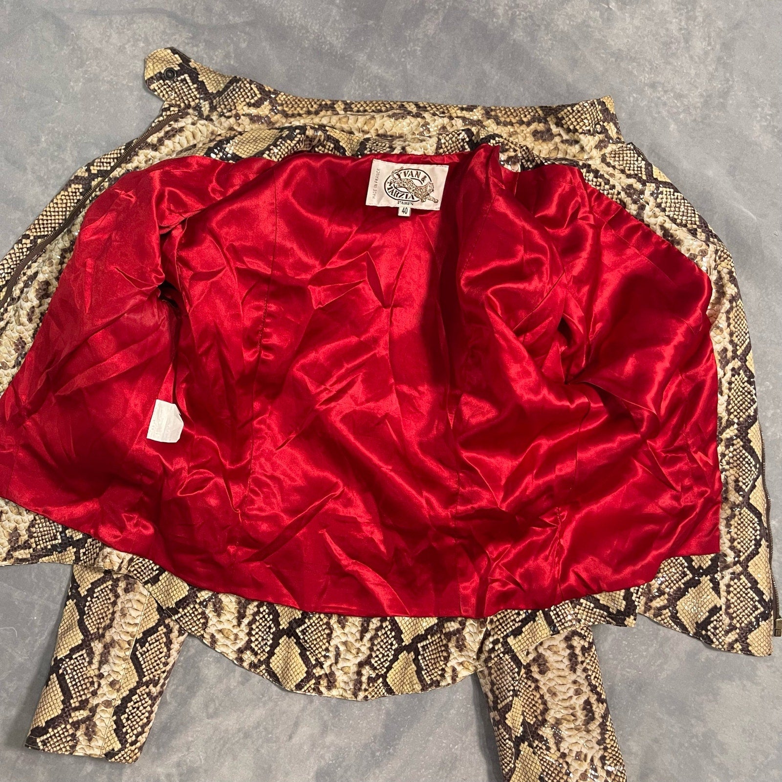 90s Fitted Snake Print Moto Jacket XS