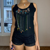 Italian Vintage Beaded Tank (M)