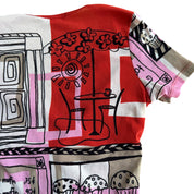 Vintage Euro Café Print Mesh Tee (S)