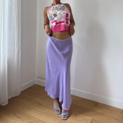 Vintage Italian Lilac Mesh Maxi Skirt (S/M)