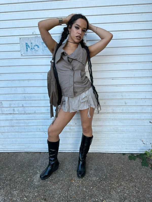 Vintage Bow Avant Garde Asymmetrical Top / Mini Dress (M/L)
