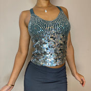 Vintage 90s Knit Sequin Top (S)