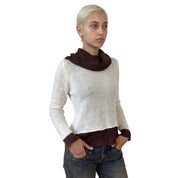 Vintage Italian Layered Knit Cowl Sweater (S)