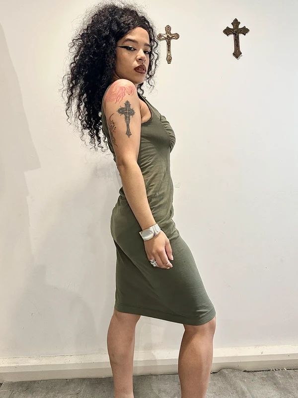 Vintage Miss Sixty Square Neck Midi Dress (S)