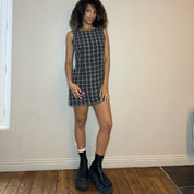 90s Black tweed mini Dress (S)