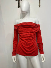 Vintage Y2K Draped Neck Longsleeve top (S/M)