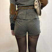 Vintage Plaid Blazer & Shorts Suit (XS)