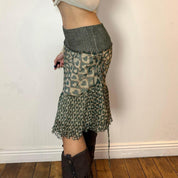 Vintage Silk Asymmetric Midi Skirt (S/M)