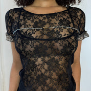 Vintage Embellished Lace Blouse (S/M)