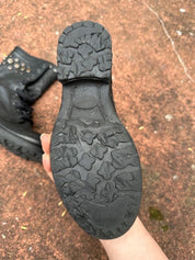 Vintage Grunge Italian Leather Studded Lace up Ankle Boots (EU 36 US 5)