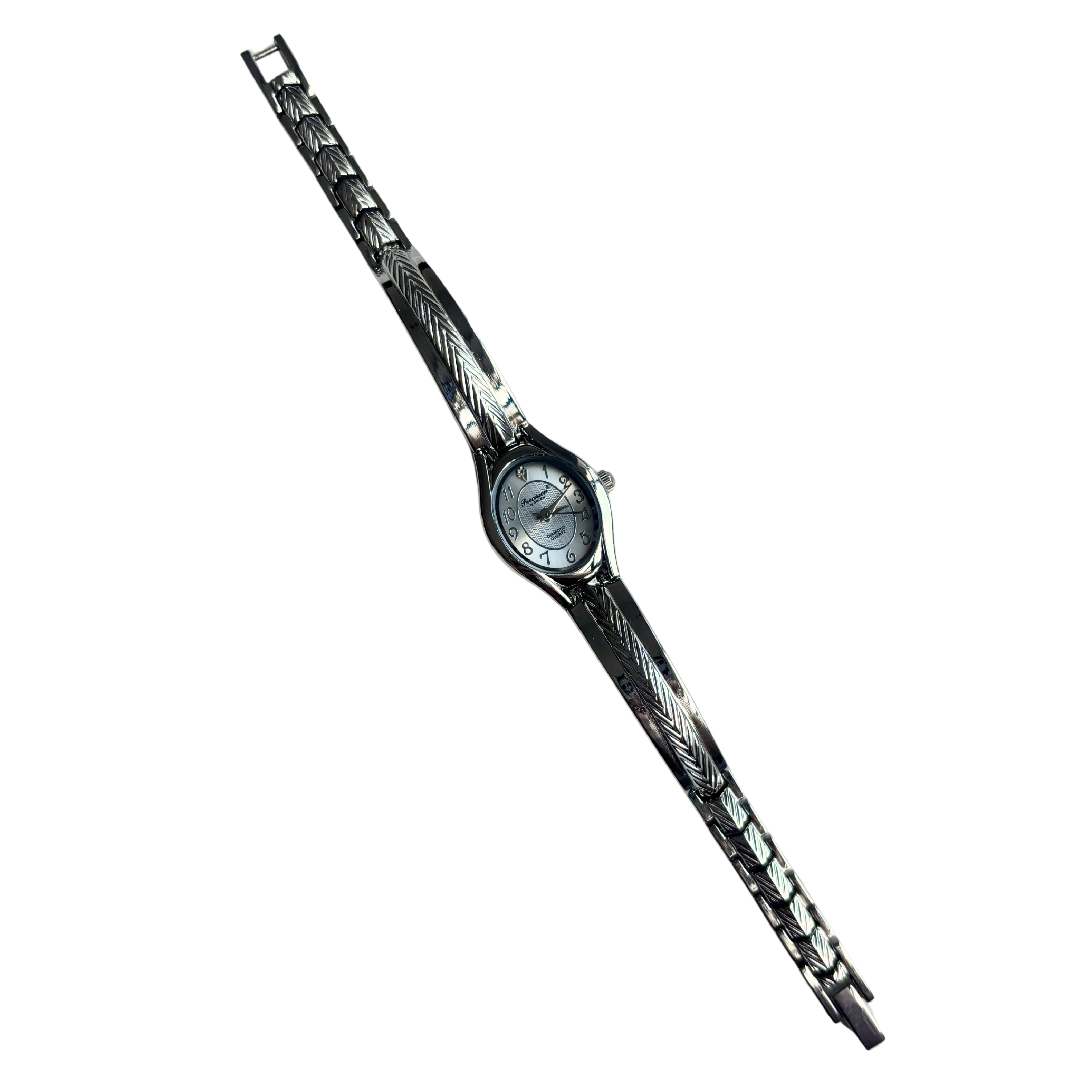 2000s Sleek Silver Fishtail Watch