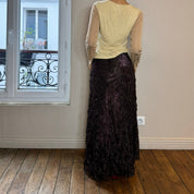 Vintage 90s Brown Lace Skirt (XS/S)