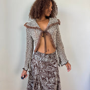 Vintage Tie-Front Knit Cardigan (S)