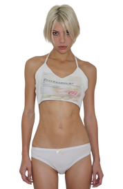 white chocolate coated bralette .