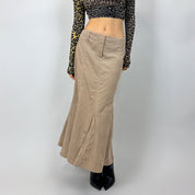 90's Tan Corduroy Maxi Skirt (S)
