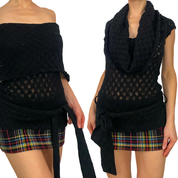 Miss Sixty Black off the Shoulder or Cowl Neck Sweater (XS)