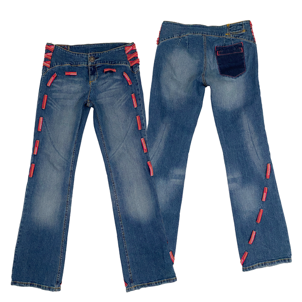 パンツ MARITHE FRANCOIS GIRBAUD flare denim Marithe Francois Girbaud 2000s Ribbon Flare Jeans (M) – Holy Thrift