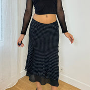 Vintage Polka Dot Mesh Skirt (S)