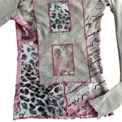 Vintage Euro Patchwork Mesh Top (XS/S)