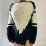 Italian vintage fur sweater with sequin (S/M)