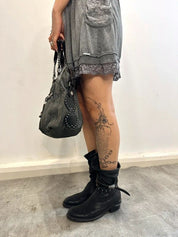 Vintage Superdry 2010s Coquette Jersey Lace Ruffle Mini Dress (XS)