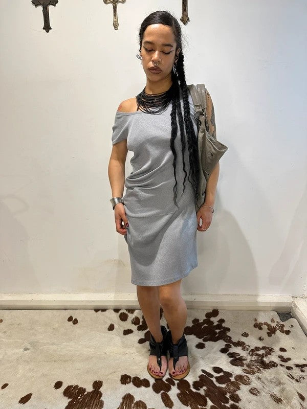 Vintage Avant Garde Asymmetrical Stretch Jersey Dress (M)