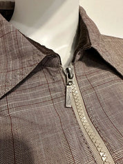 Vintage Plaid Utility Dual Zip Jacket (M)