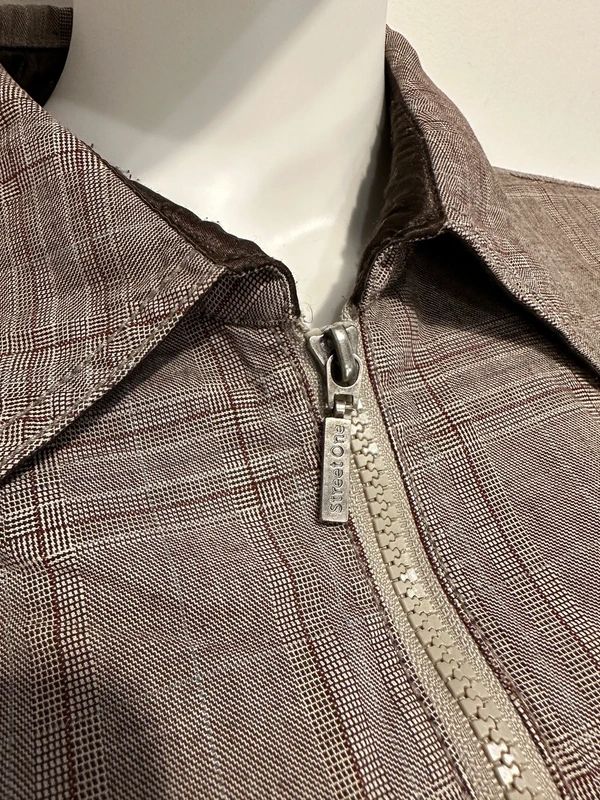 Vintage Plaid Utility Dual Zip Jacket (M)