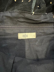Vintage Eyelet Boho Chic Black Suede Shoulder Bag
