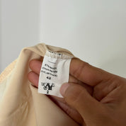Italian vintage deadstock ivory cream low-rise tailored trousers with straight wide leg & front pleats