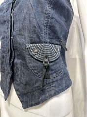 Vintage Italian Denim Gothic Waistcoat (S)