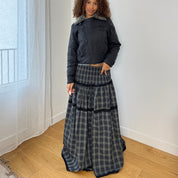 Vintage Italian Black Jacket with Faux Fur Trim (S)