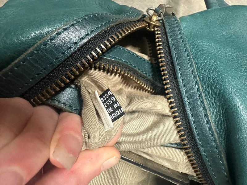 Vintage Diesel Leather Slouch Teal Bag