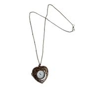 Ornate Cutout Heart Watch Necklace