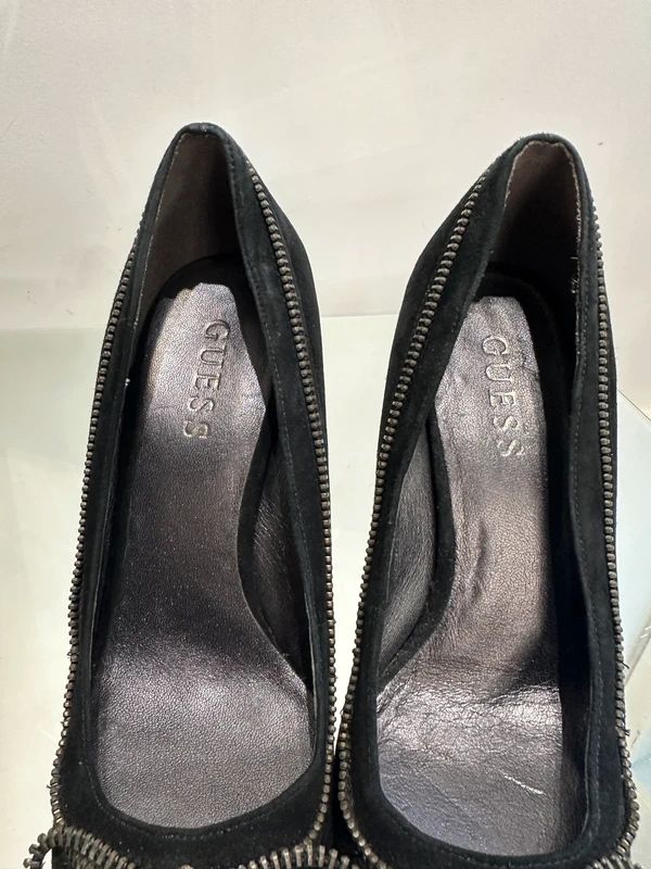 2010s  Guess Zipper Bow Coquette Stiletto Court Shoes (UK 4 US 6 EU 37))
