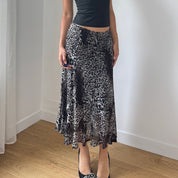 Vintage Cheetah Print Slinky Skirt (S)