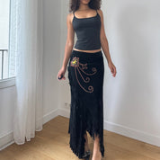 Vintage Italian Velvet Maxi Skirt (M)