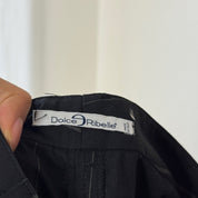 Vintage Italian Black Pinstripe Flare Trousers (S)