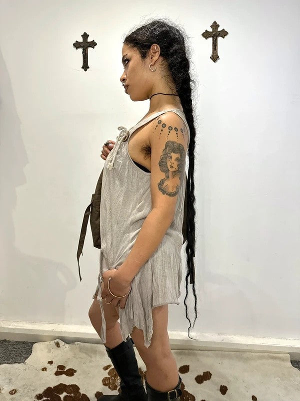 Vintage Bow Avant Garde Asymmetrical Top / Mini Dress (M/L)