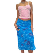 00s Floral Mesh Midi Skirt (XS/M)