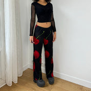 Italian Vintage Mesh Graphic Pants (XS/S)